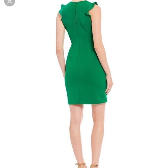 CeCe Dillards Exclusive mini dress NWT green sleeveless Ruffles size 8 - Picture 3 of 11